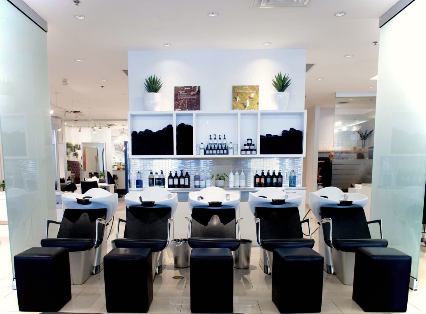 Salon Fiorella luxury hair washing station and product display